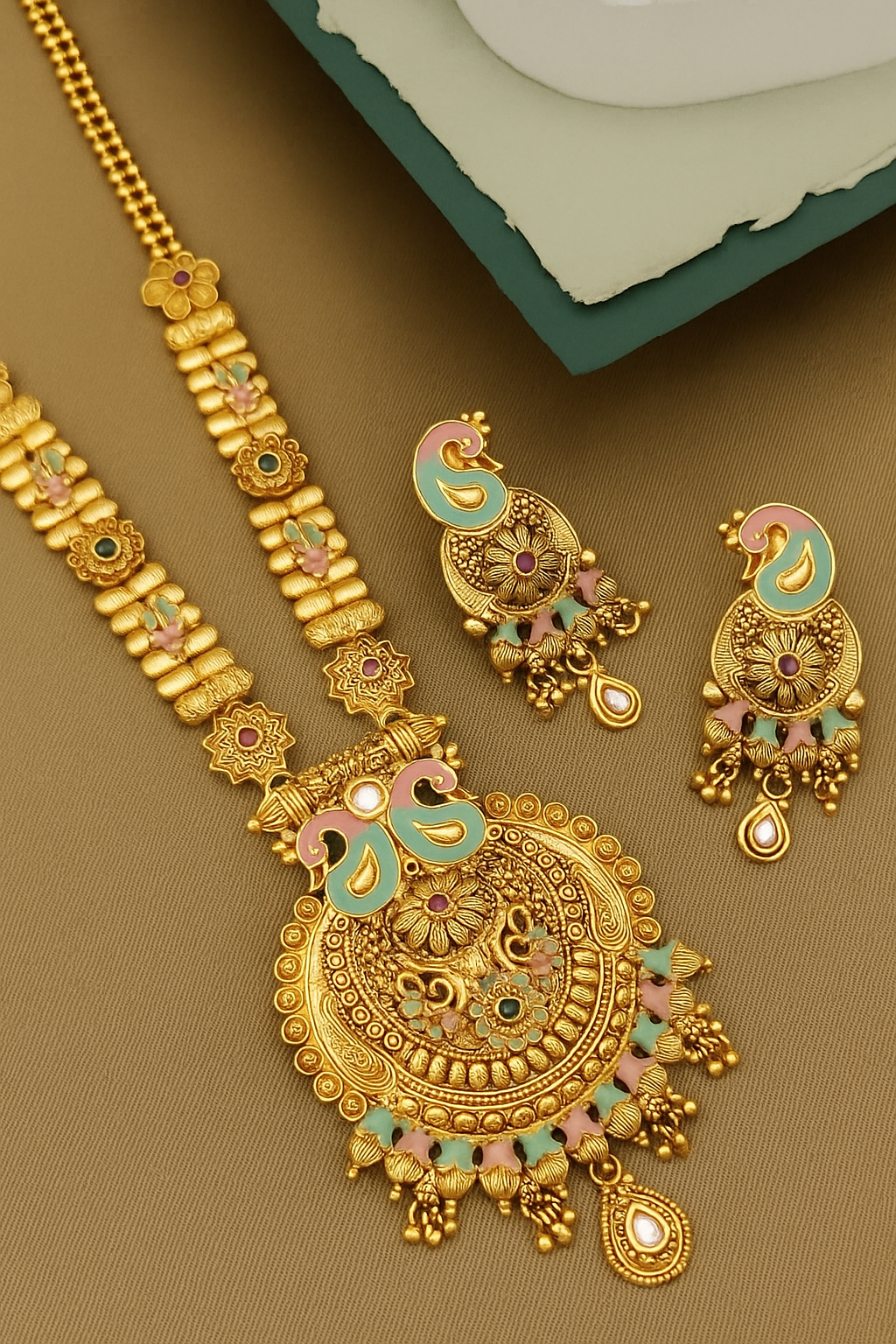 The Royal Riwaayat – Antique Rajwadi Long Necklace Set |PS0002