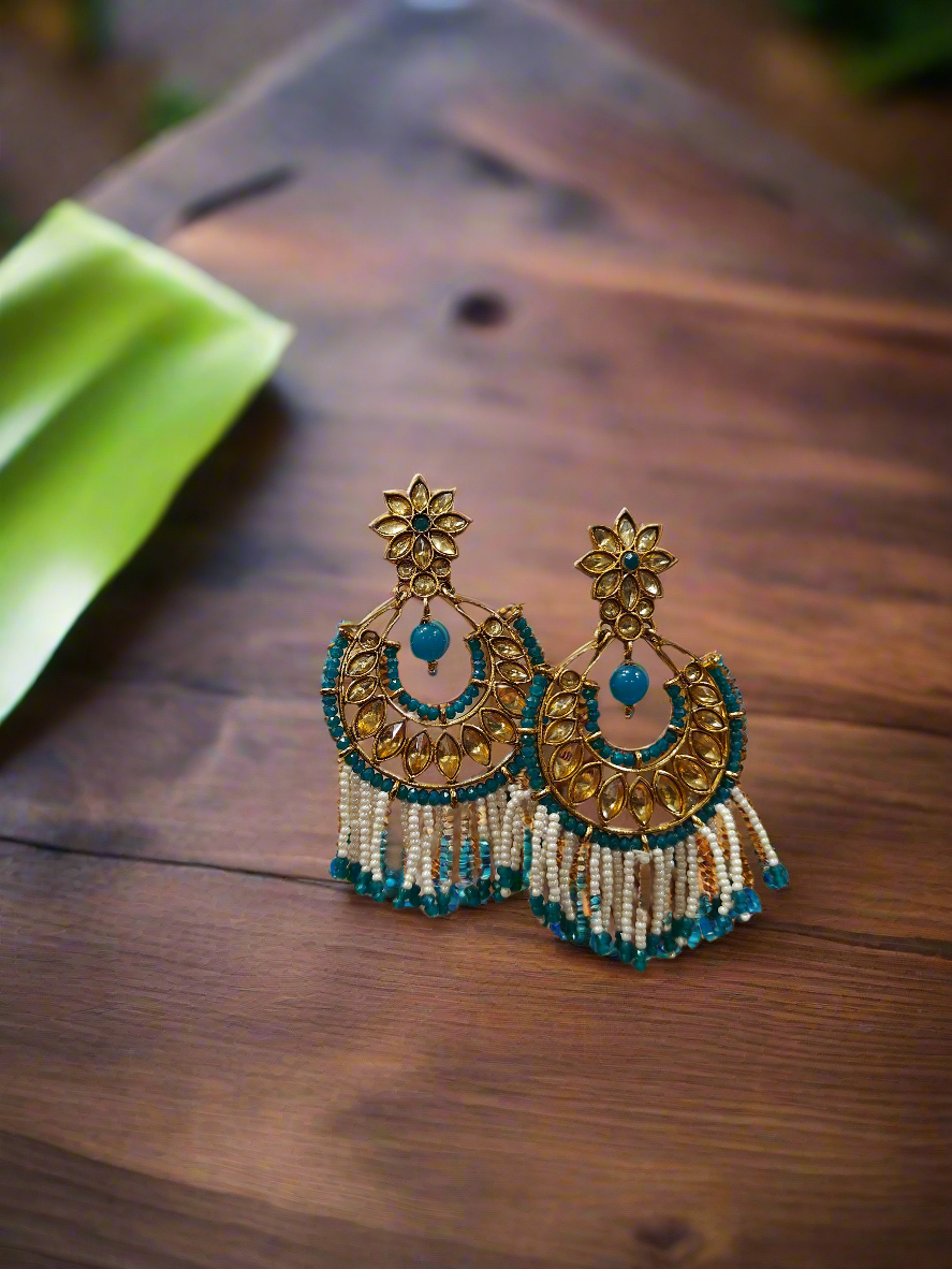 π Ocean Blue Chandbaali Earrings