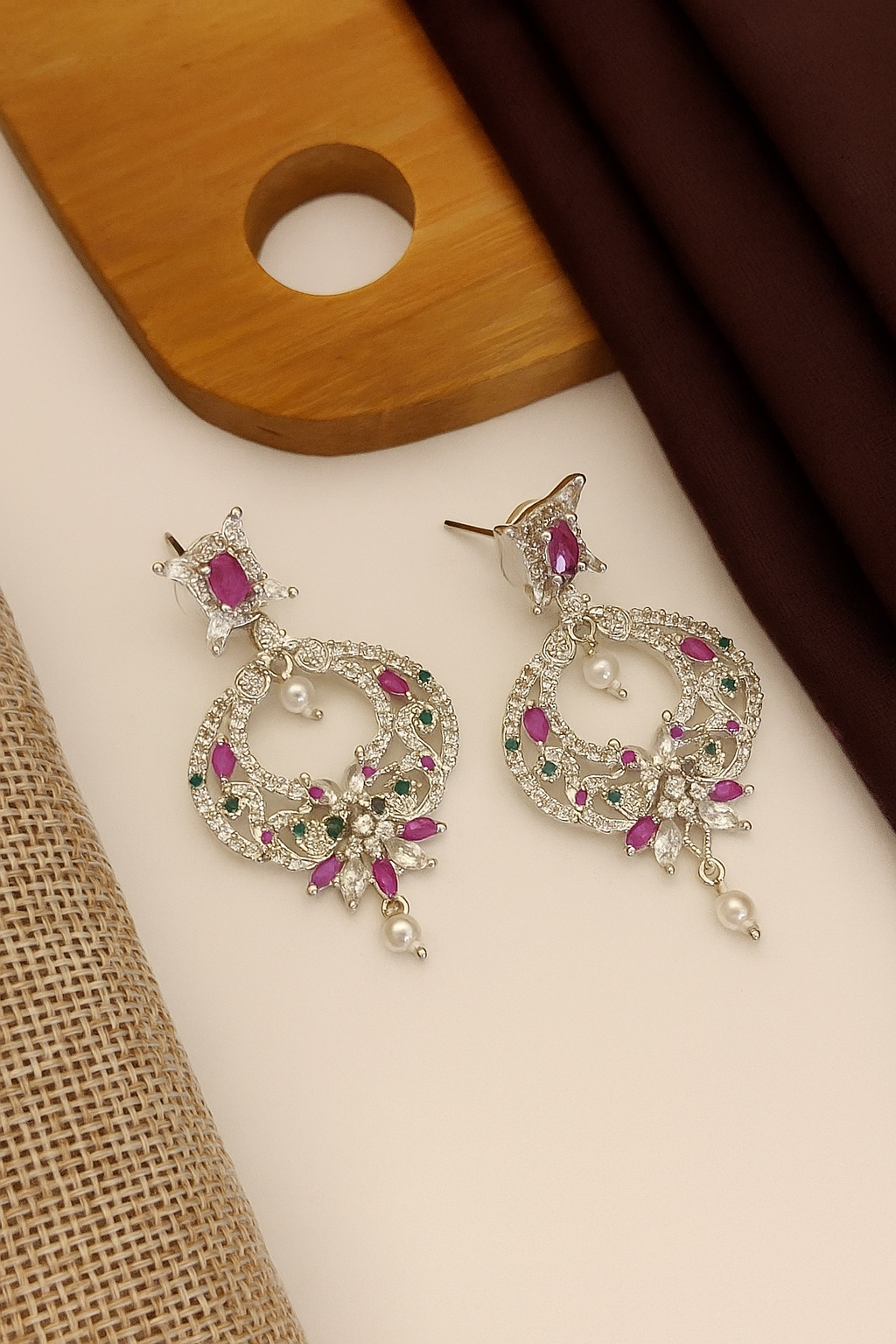 🌙 Celestial Charm – Oxidised Silver Statement Earrings | PS0004