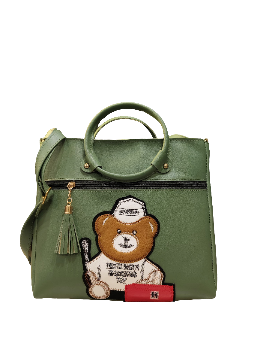 Teddy Chic Tote Bag – Pastel Green PS|0012