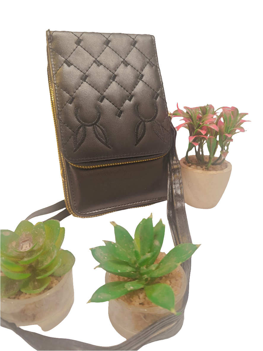 Elegant Triple-Zip Pink Sling Wallet | PS0005