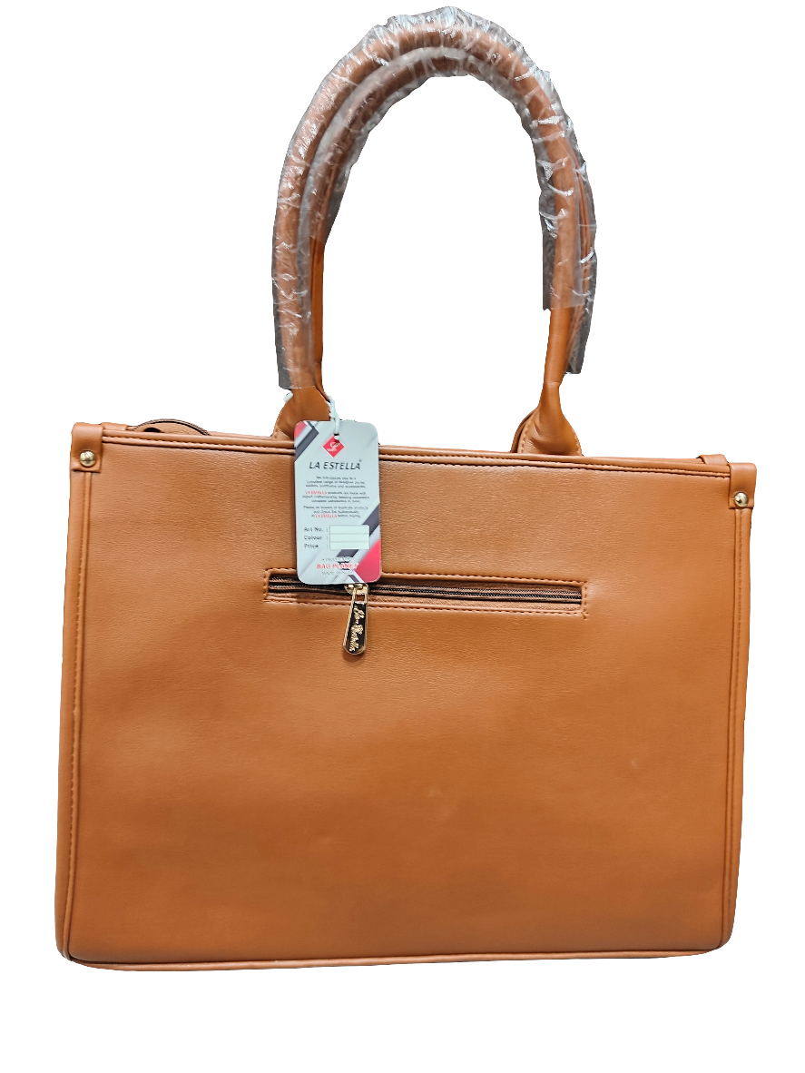 Premium Tan Panel-Stitched Tote Bag – Elegant & Spacious Everyday Companion