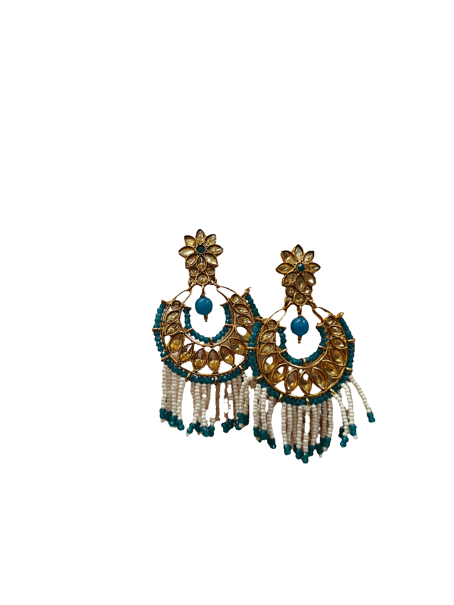 🌊 Ocean Blue Chandbaali Earrings