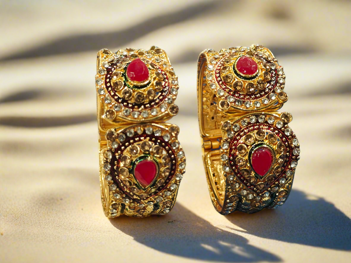 Designer Kundan Floral Bangles