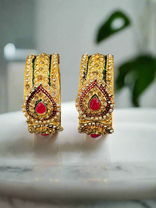 Designer Kundan Floral Bangles