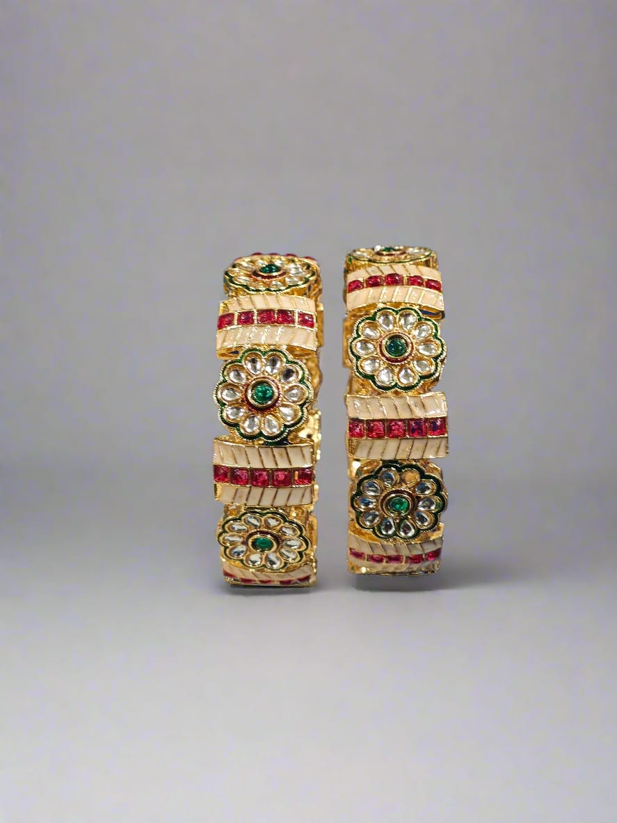 Royal Kundan Floral Bangles – Festive Gift Edition