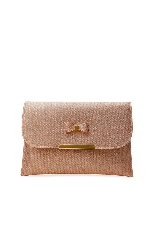 ✨ Rose Gold/Silver Glitter Clutch – Elegant Evening Party Bag with Bow Detail ✨ | PS0007