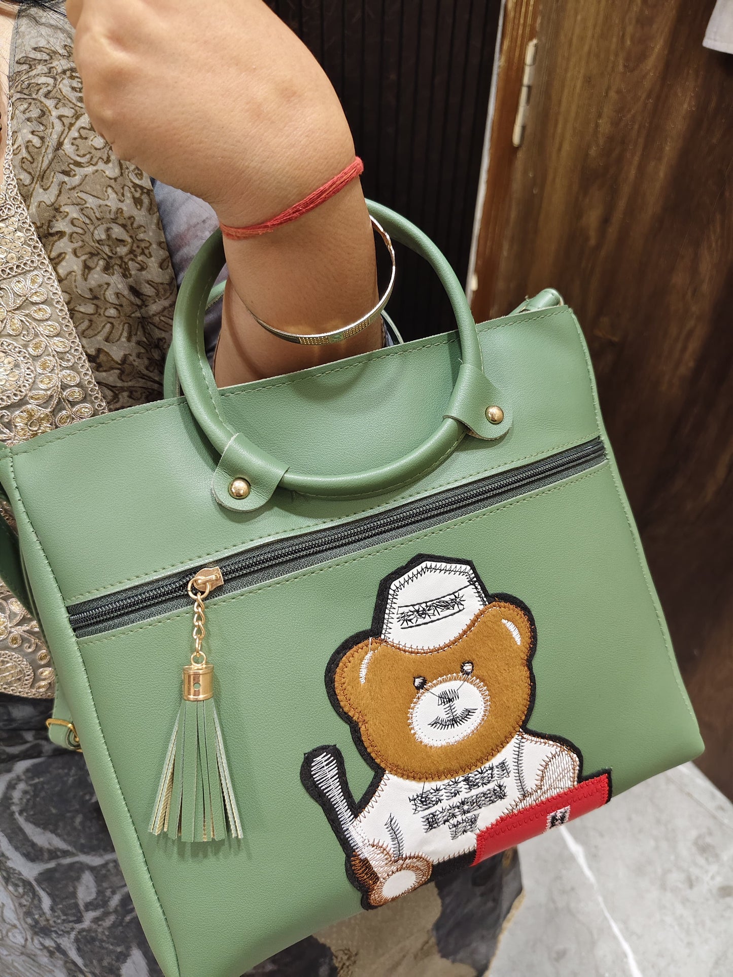 Teddy Chic Tote Bag – Pastel Green PS|0012